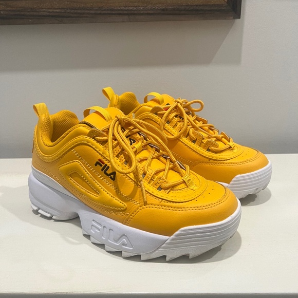 Womens Fila Disruptor 2 Premium Athletic Shoe - Canary Yellow - Picture 1 of 4